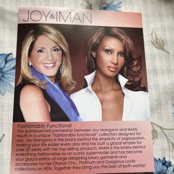 Joy & Iman New W/O Tags Brown Leather Clutch Double Zip RFID Blocking Strapless - Picture 5 of 5